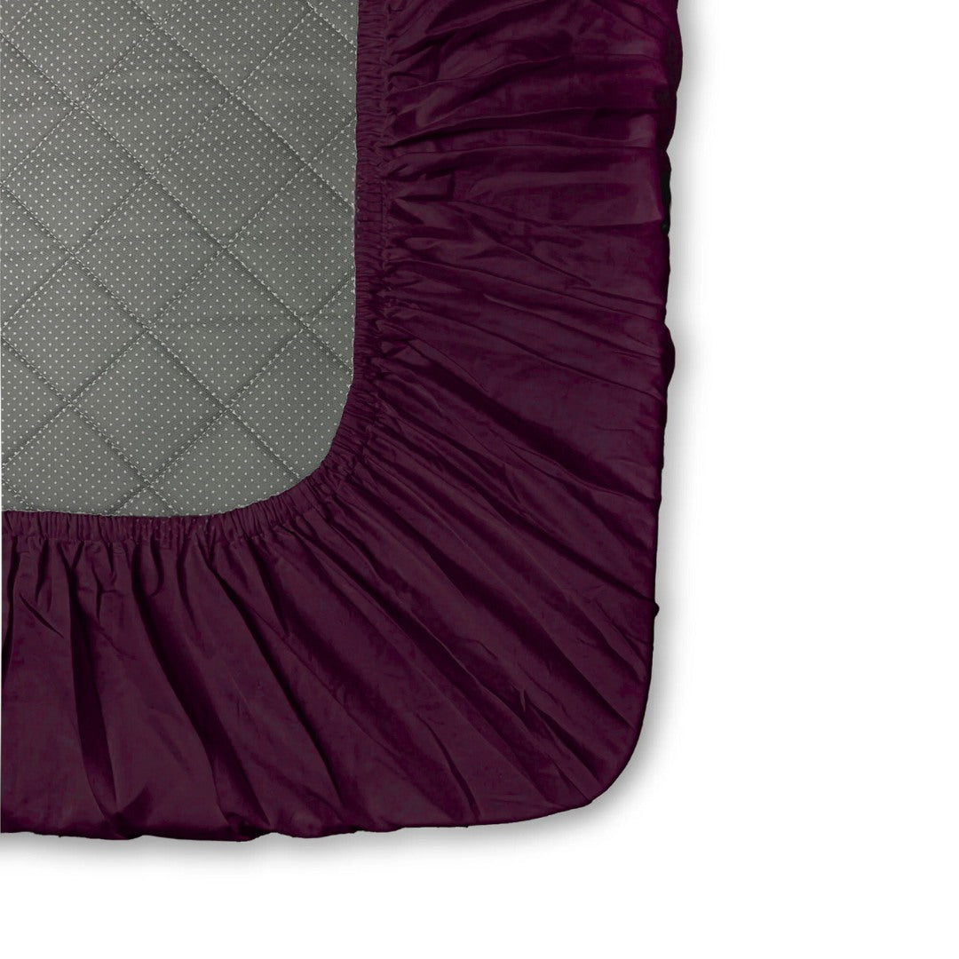 Caspian Wine Fitted Silk Double Bedsheet