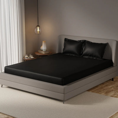 Midnight Darbar Fitted Silk Double Bedsheet
