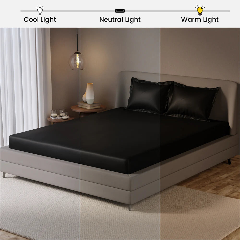 Midnight Darbar Fitted Silk Double Bedsheet