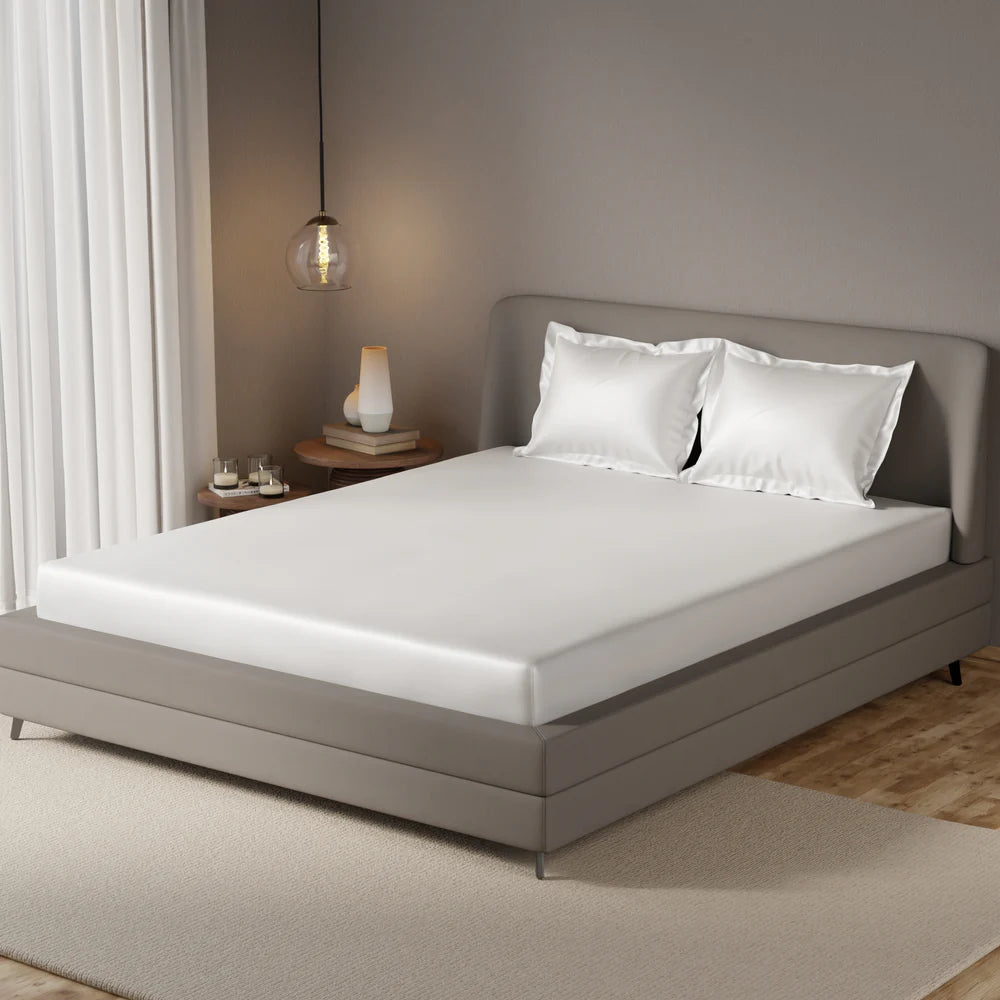 Himalayan Mist Fitted Silk Double Bedsheet