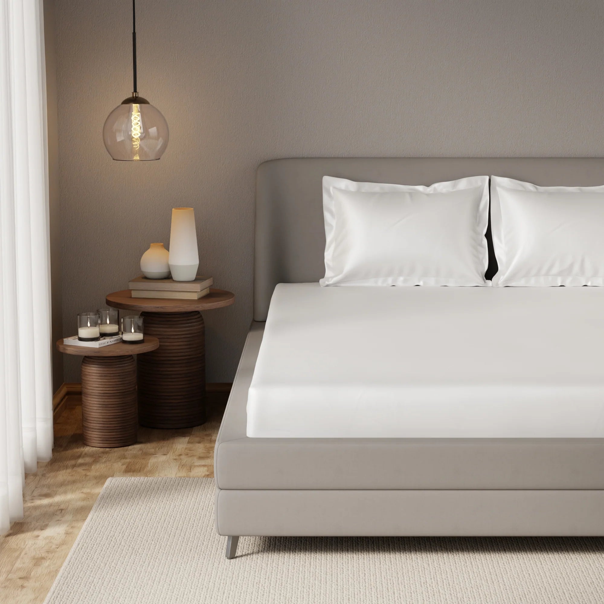 Himalayan Mist Fitted Silk Double Bedsheet