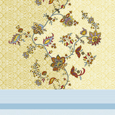 Sunlit Yellow Royal Floral Vine King Size Bedsheet