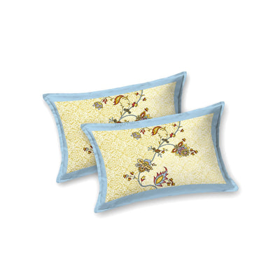 Sunlit Yellow Royal Floral Vine King Size Bedsheet