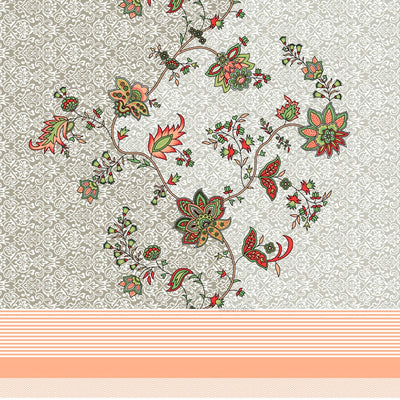 Peach Harmony Floral Vine King Size Bedsheet