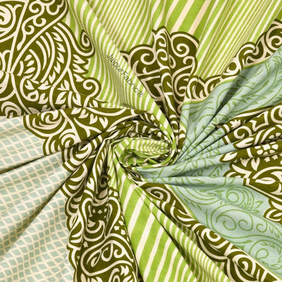 Shubh Labh Green Elegance Luxurious Pure Cotton King Size Bedsheet
