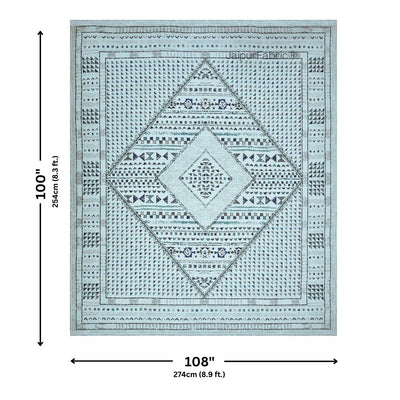 Teal Infinite Prosperity Pure Cotton King Size Bedsheet