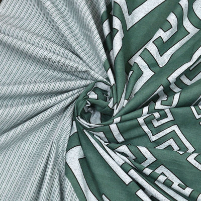 Green and Golden Gemoetric Maze Pure Cotton King Size Bedsheet