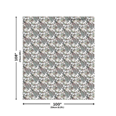 Mayura Royal Feather Mint Garden Pure Cotton King Size Bedsheet