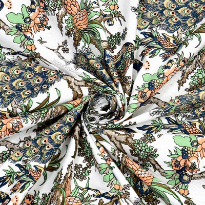 Mayura Royal Feather Ivory Harmony Pure Cotton King Size Bedsheet