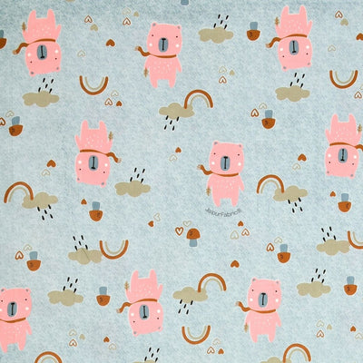 Playtime Pals Blue Pastel Soft Cotton Kids Bed Sheet Combo of 2