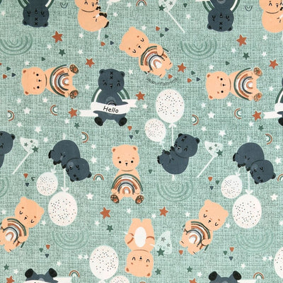 Cuteness Overloaded Green Soft Cotton Kids Bed Sheet Combo of 2