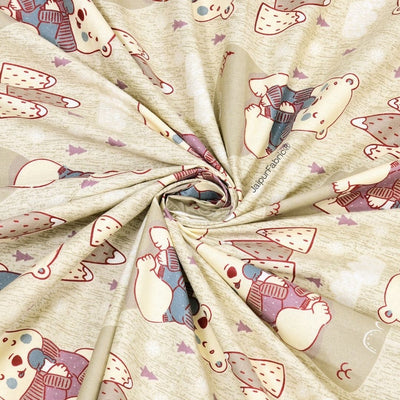Artist of the Future Light Beige Soft Cotton Kids Bed Sheet Combo of 2
