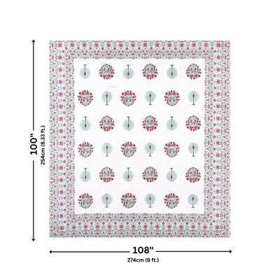 Palm Medallion Rosewood Pure Cotton King Size Bedsheet