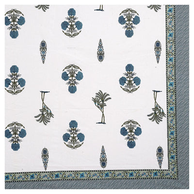 Botanical Sprig Indigo Pure Cotton King Size Bedsheet