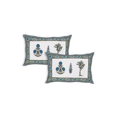 Botanical Sprig Indigo Pure Cotton King Size Bedsheet