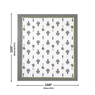 Botanical Sprig Sage Pure Cotton King Size Bedsheet