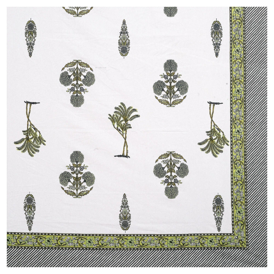 Botanical Sprig Sage Pure Cotton King Size Bedsheet