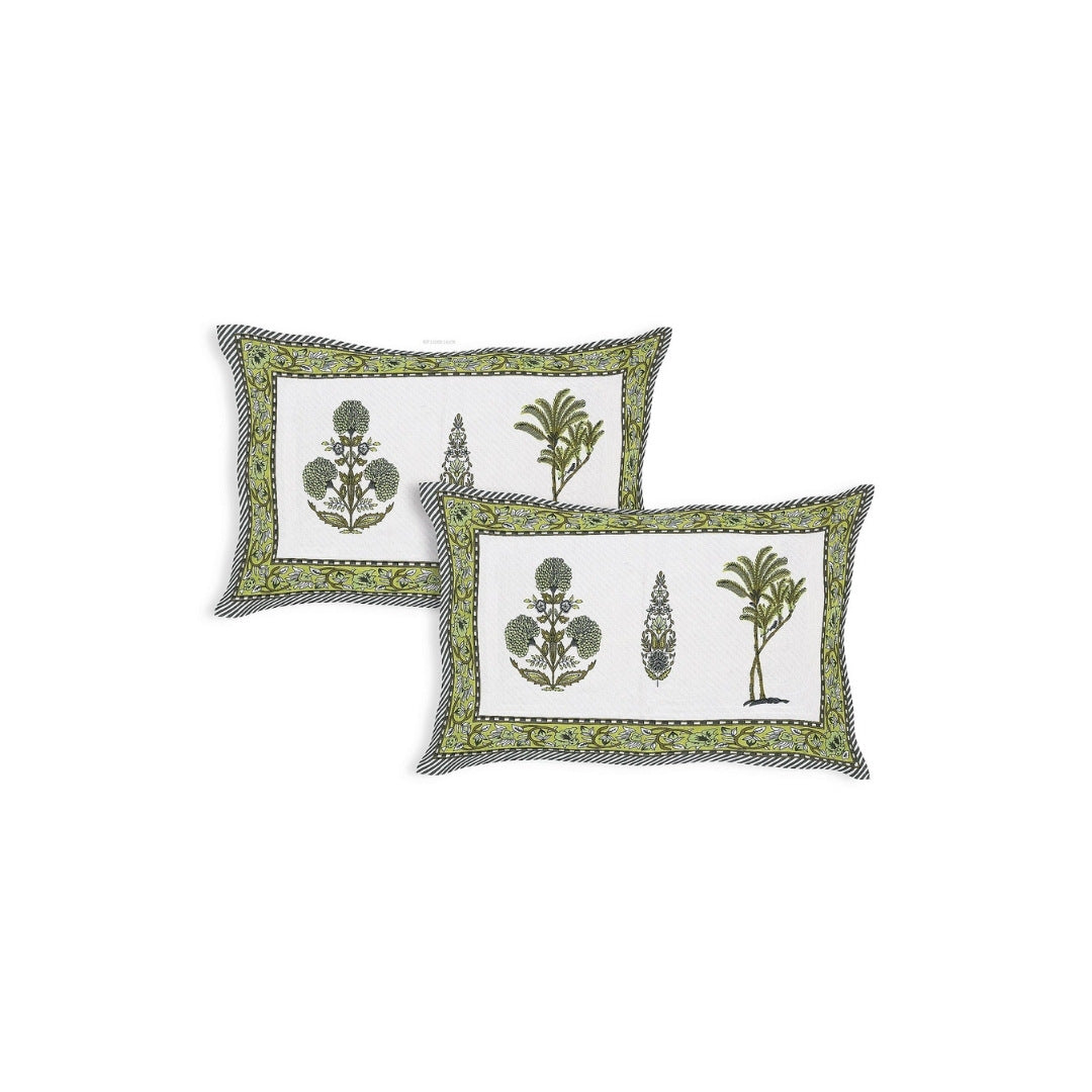 Botanical Sprig Sage Pure Cotton King Size Bedsheet