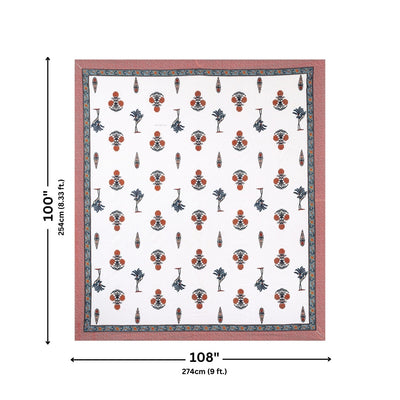 Botanical Sprig Terracotta Pure Cotton King Size Bedsheet