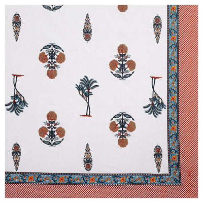 Botanical Sprig Terracotta Pure Cotton King Size Bedsheet