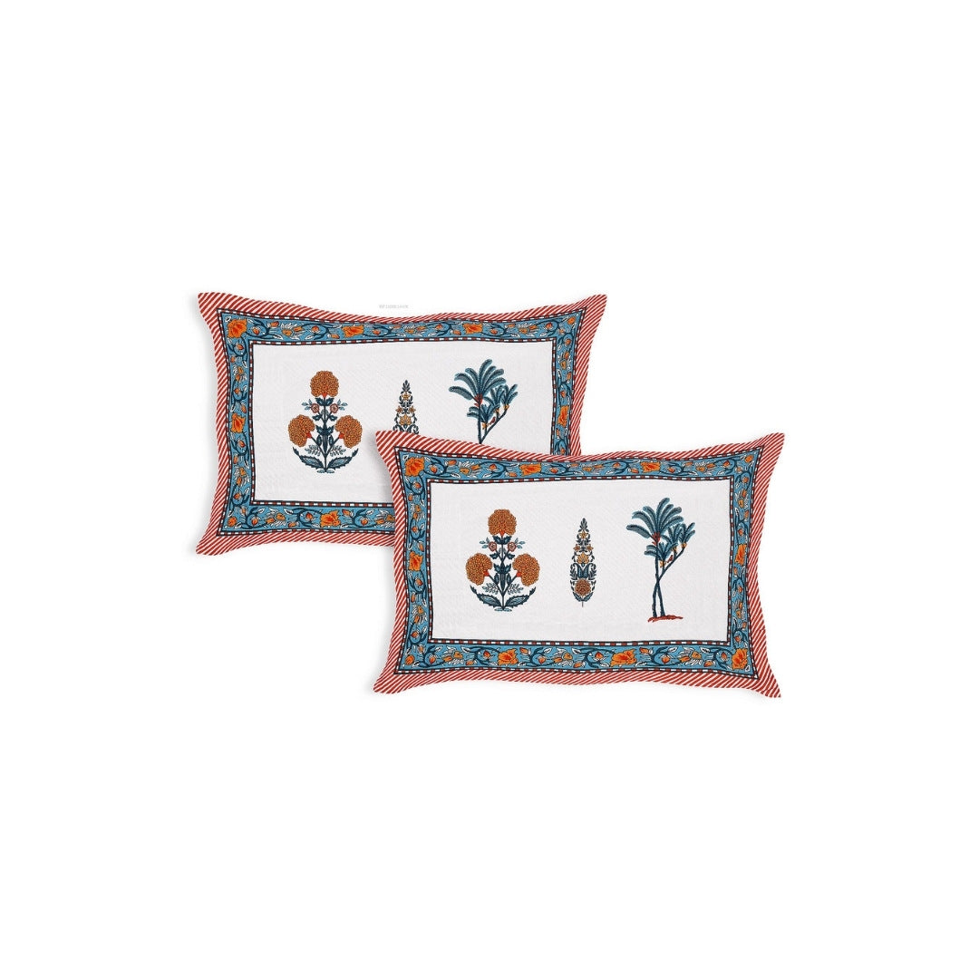 Botanical Sprig Terracotta Pure Cotton King Size Bedsheet