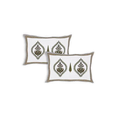 Ogee Medallion Olive Pure Cotton King Size Bedsheet