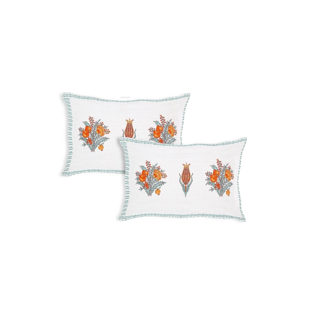 Ogee Medallion Rust Pure Cotton King Size Bedsheet
