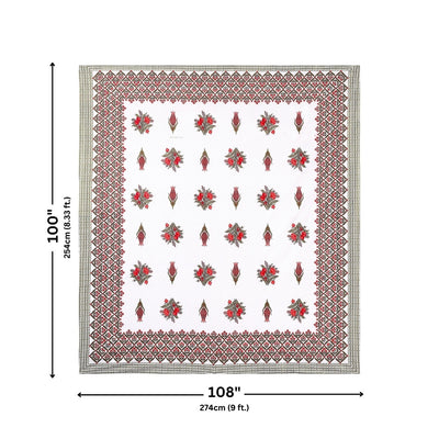 Pomegranate Bouquet Ruby Pure Cotton King Size Bedsheet