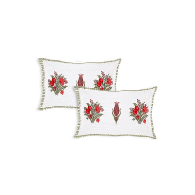 Pomegranate Bouquet Ruby Pure Cotton King Size Bedsheet