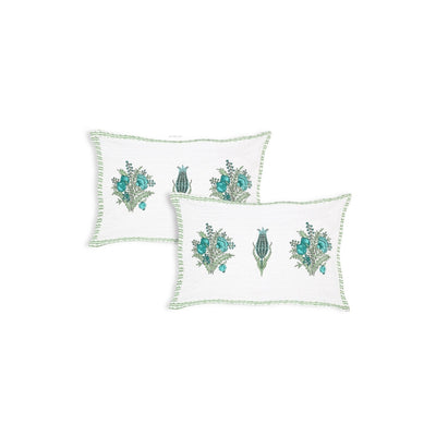 Pomegranate Bouquet Emerald Pure Cotton King Size Bedsheet