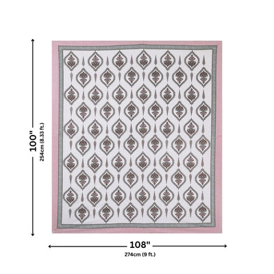 Pomegranate Bouquet Blush Pink Pure Cotton King Size Bedsheet