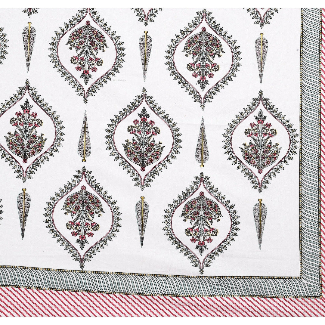 Pomegranate Bouquet Blush Pink Pure Cotton King Size Bedsheet