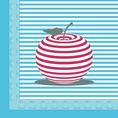 Sky Blue Candy Apple Print Pure Cotton King Size Bedsheet