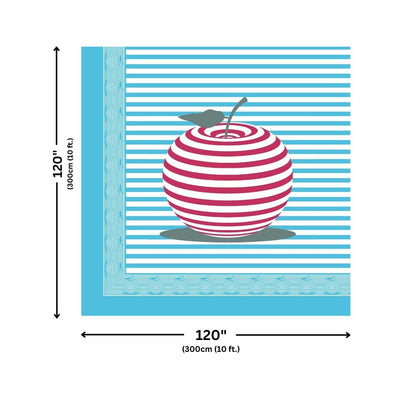 Sky Blue Candy Apple Print Pure Cotton King Size Bedsheet