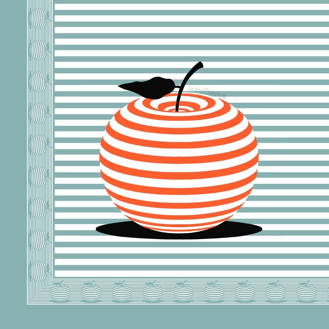 Sea Green Candy Apple Print Pure Cotton King Size Bedsheet