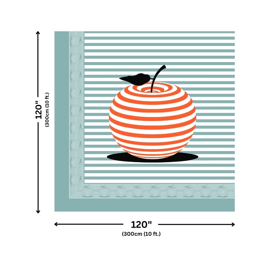 Sea Green Candy Apple Print Pure Cotton King Size Bedsheet