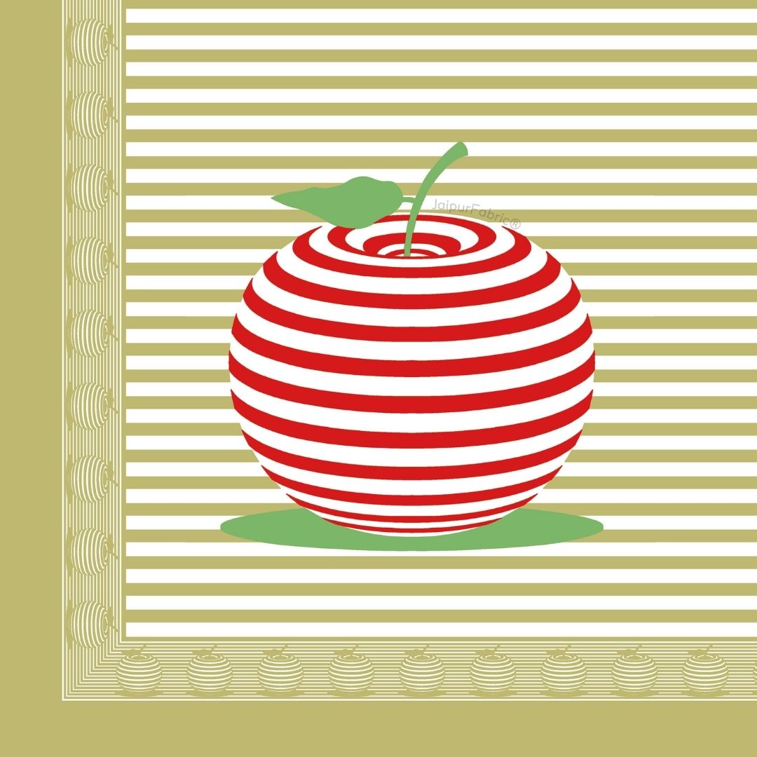 Light Green Candy Apple Print Pure Cotton King Size Bedsheet