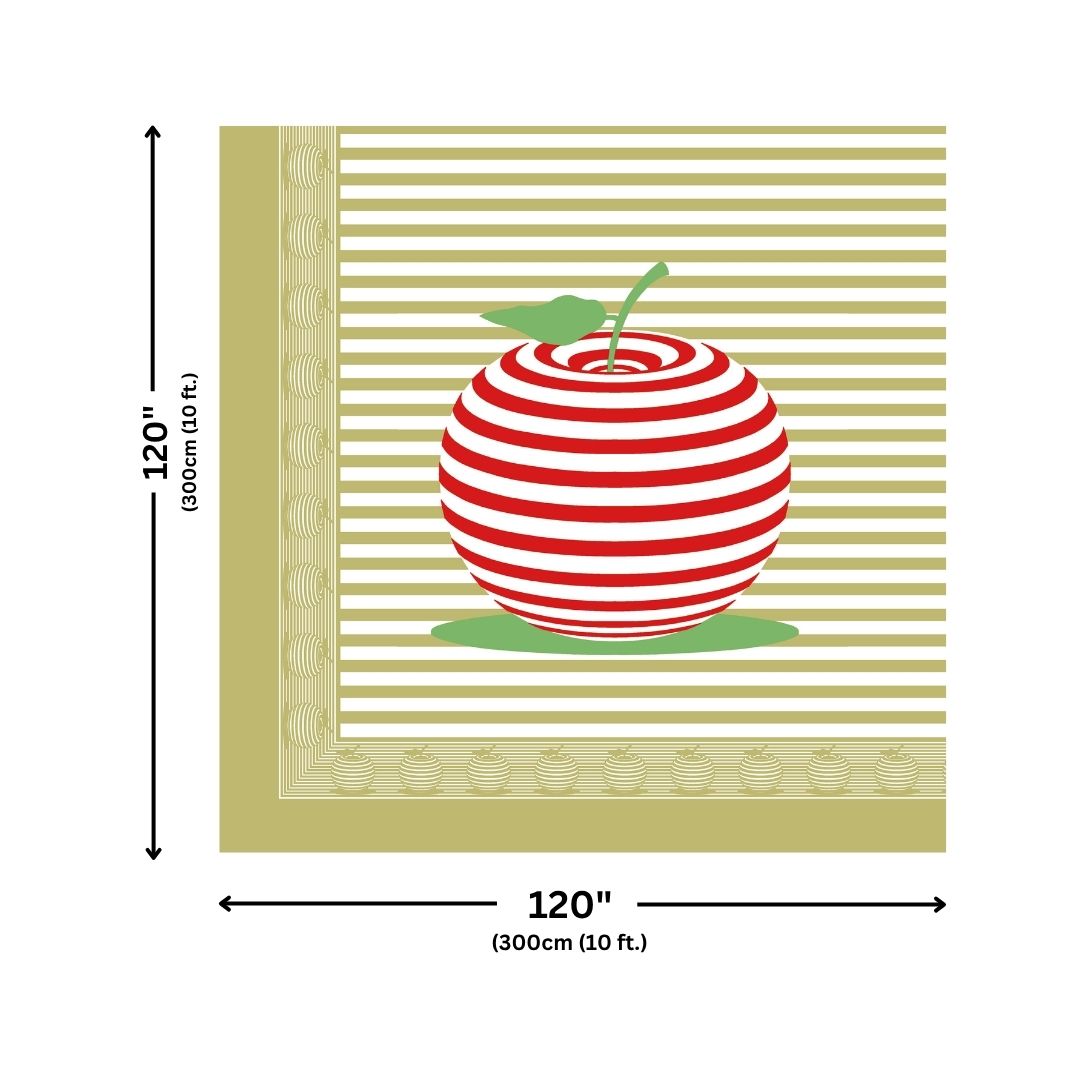 Light Green Candy Apple Print Pure Cotton King Size Bedsheet