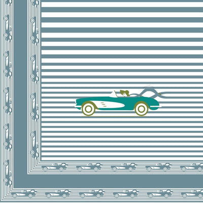 Grey Racing Car Print Pure Cotton King Size Bedsheet