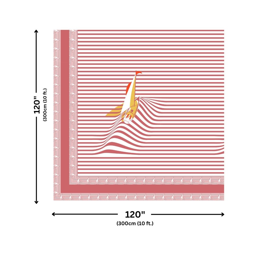 Red Rocket Print Pure Cotton King Size Bedsheet