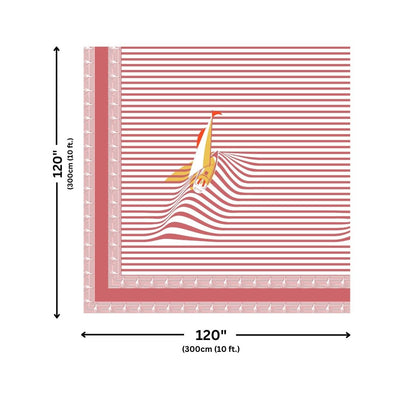 Red Rocket Print Pure Cotton King Size Bedsheet