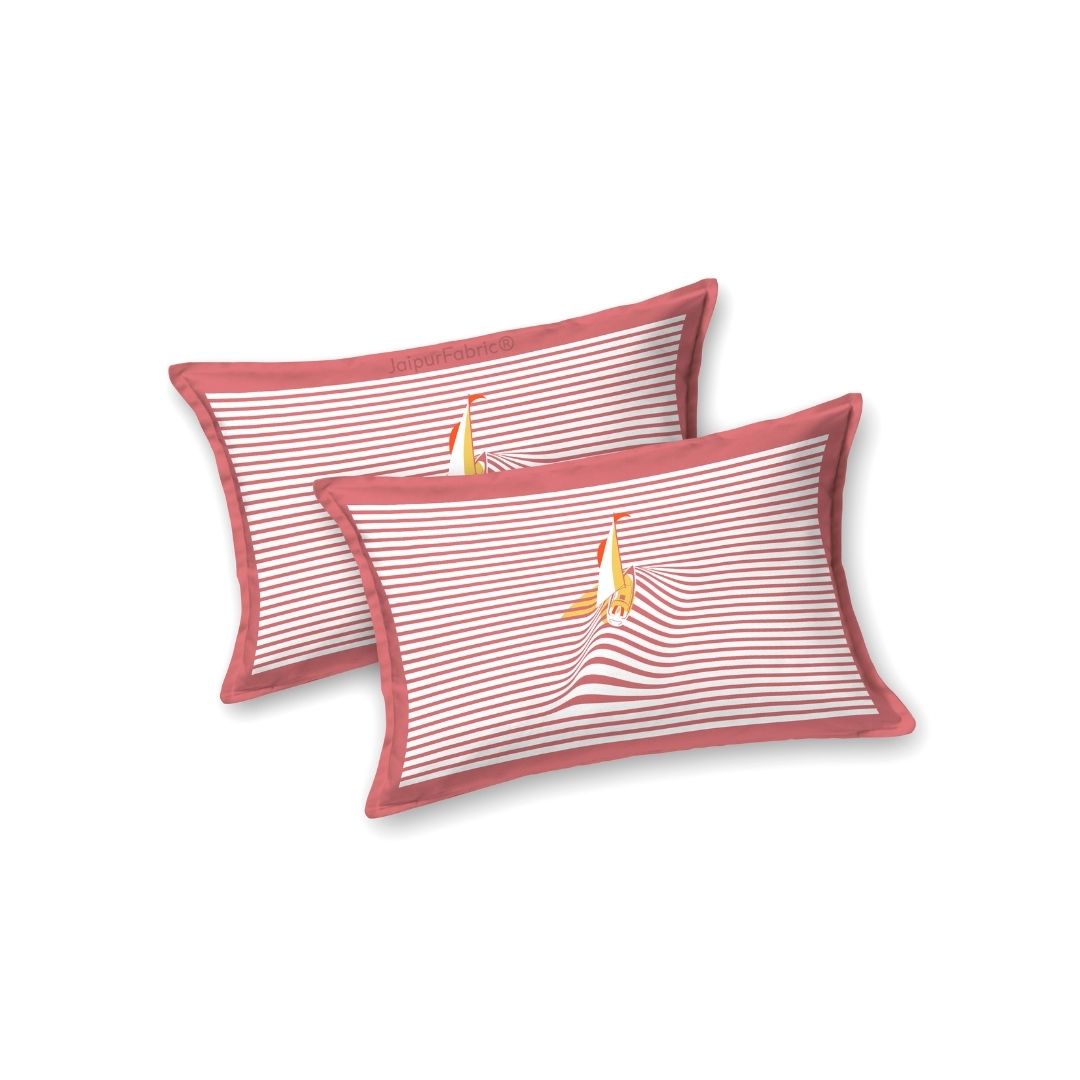 Red Rocket Print Pure Cotton King Size Bedsheet