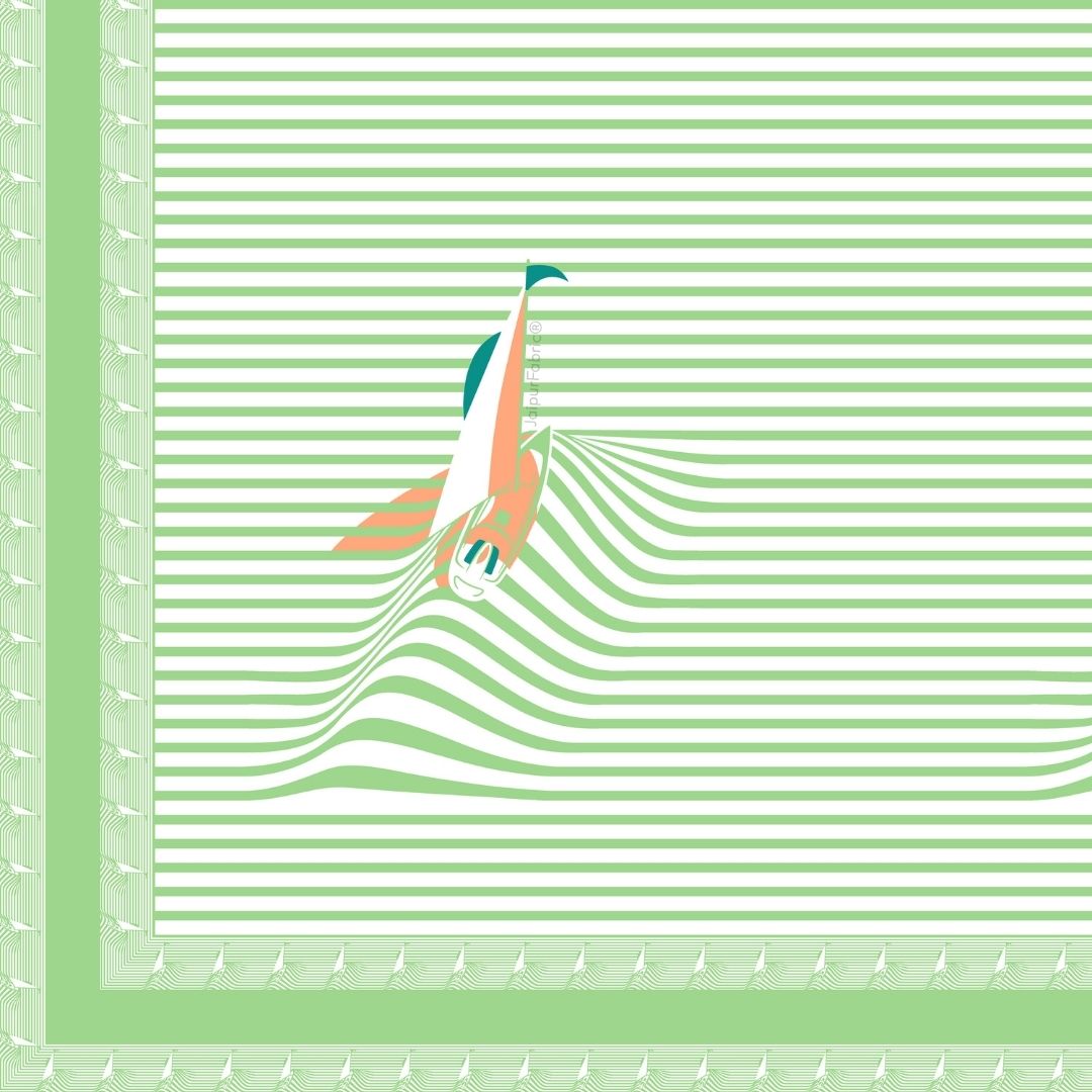 Light Green Rocket Print Pure Cotton King Size Bedsheet