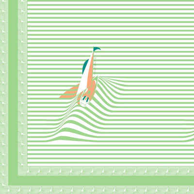 Light Green Rocket Print Pure Cotton King Size Bedsheet