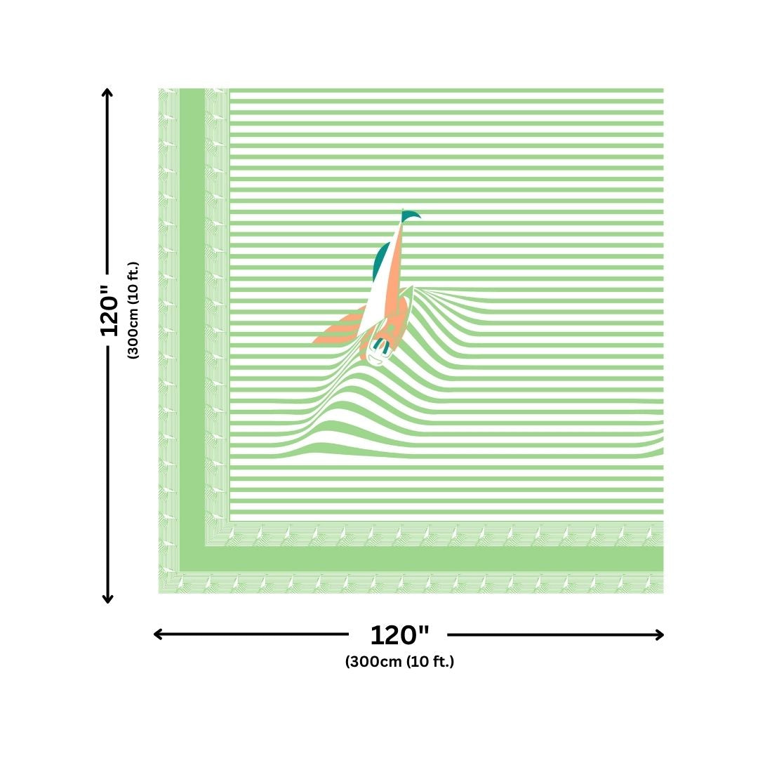 Light Green Rocket Print Pure Cotton King Size Bedsheet