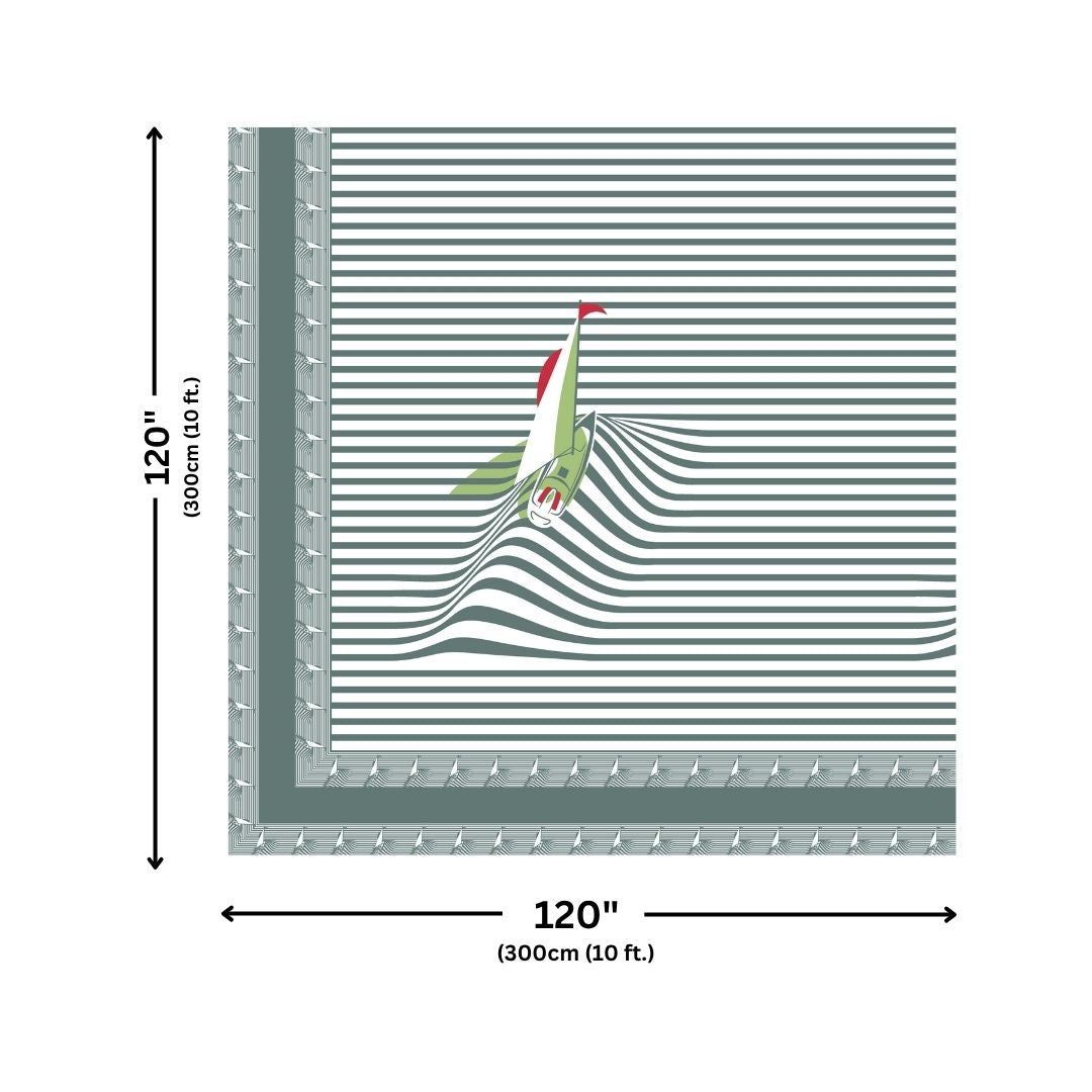 Grey Rocket Print Pure Cotton King Size Bedsheet