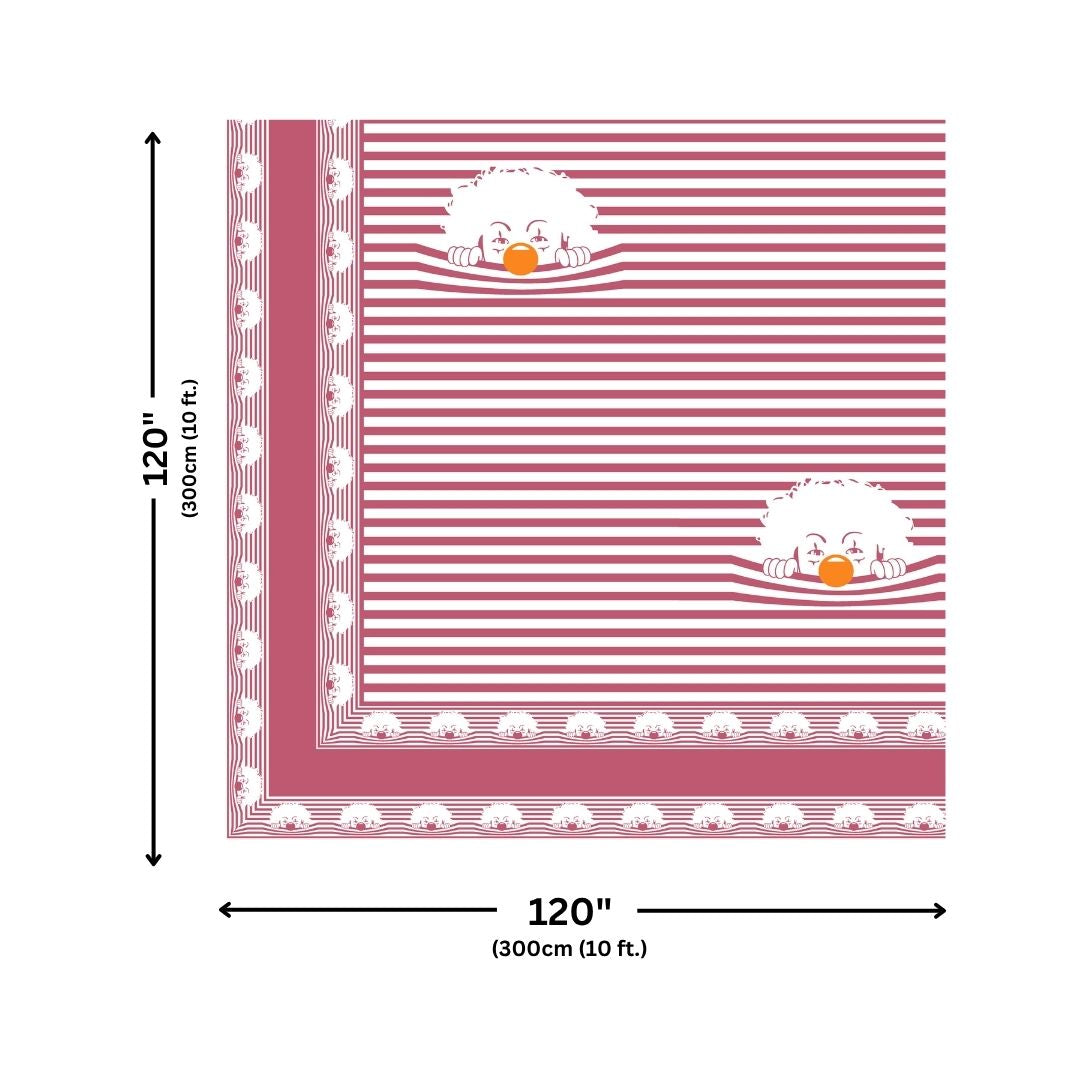 Pink Sleeping Cat Print Pure Cotton King Size Bedsheet