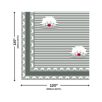 Grey Sleeping Cat Print Pure Cotton King Size Bedsheet