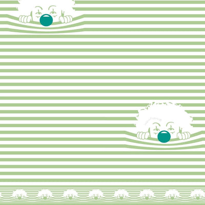 Light Green Sleeping Cat Print Pure Cotton King Size Bedsheet