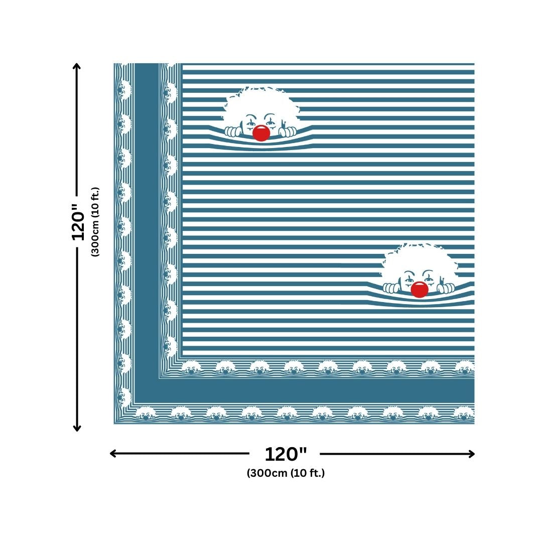 Blue Sleeping Cat Print Pure Cotton King Size Bedsheet